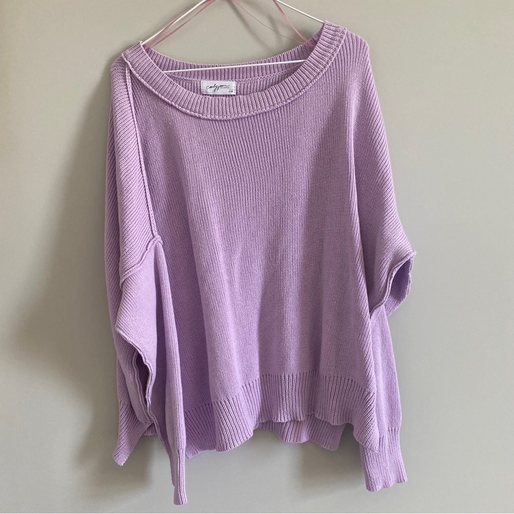 Carly Jean Los Angeles Lavender Crew Neck Sweater